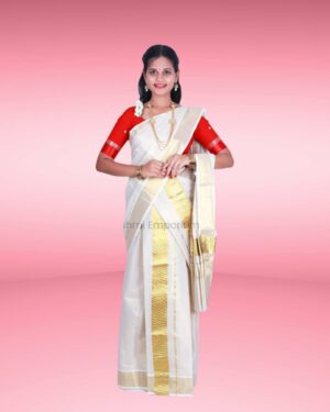 BCH Gold Cotton Tissue Saree
