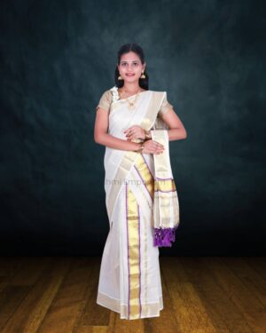 Fancy Set Mundu – BCH Gold Cotton Tissue Saree