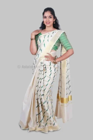 Embroidery Design Cotton Tissue Saree