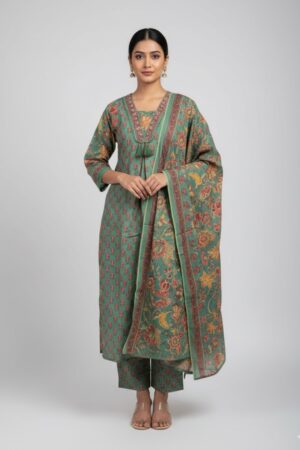 Elegance Taj Cotton A-Line Kurta Set