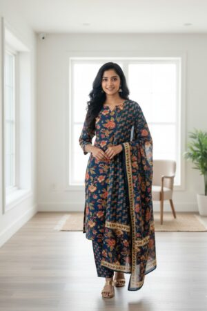 Floral Print Pure Cotton Suit Set